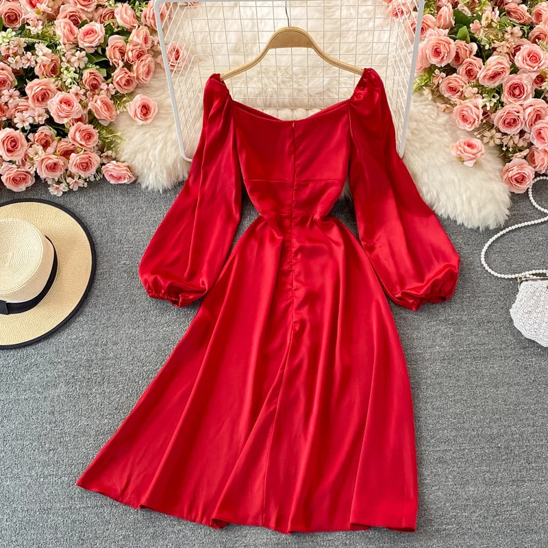 Cute long sleeve A line dress fashion dress  432